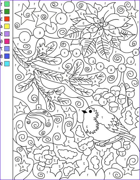 color  number printables adults fun coloring page