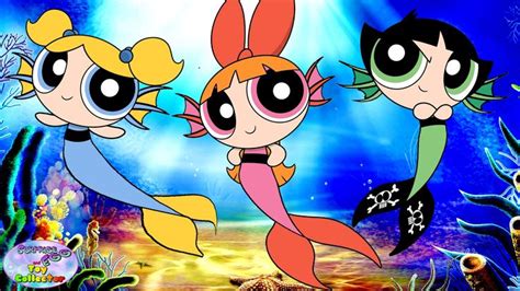 powerpuff girls transforms into mermaids animation ppg