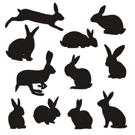 rabbit cute silhouettes vectors vector animal