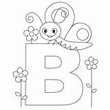 Letter Alphabet Coloring Animal Butterfly Pages Preschool Abc Printable Animals Kids Sheet Worksheets Worksheet Bee sketch template