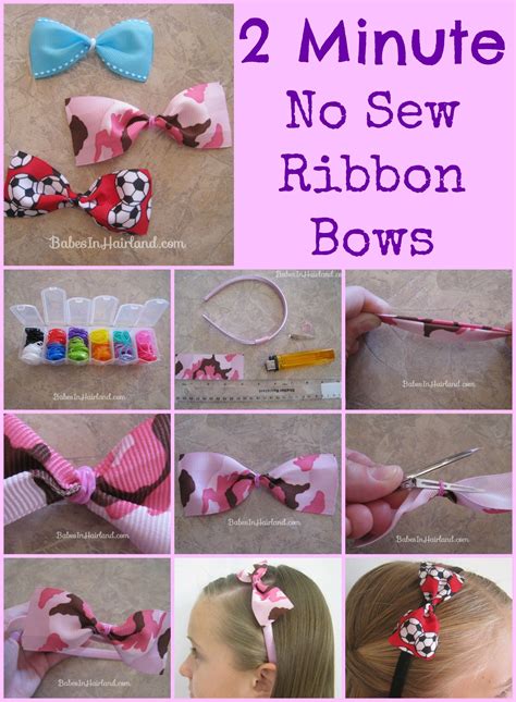 2 Minute No Sew Ribbon Bows Babes In Hairland Homemade Hair Bows