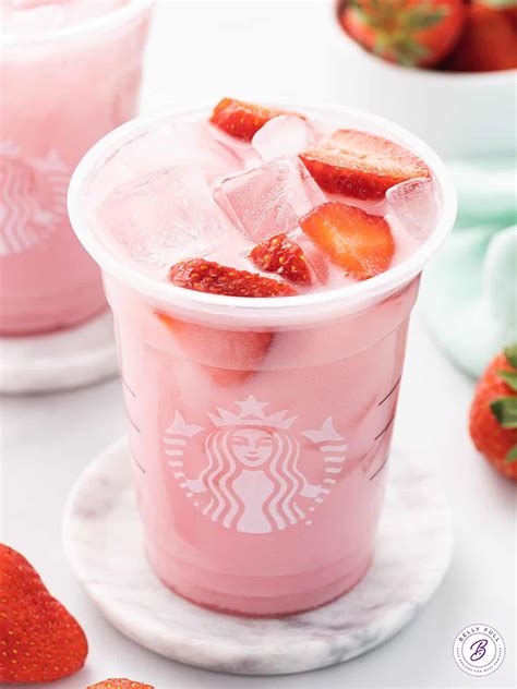 starbucks pink drink copycat   ingredients belly full