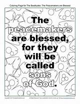 Beatitudes Coloring Peacemakers Pages Bible School Sunday Kids Friends Activities Forever Color Elizabeth Children Mary Sketch Activity Printable Sheets Visited sketch template