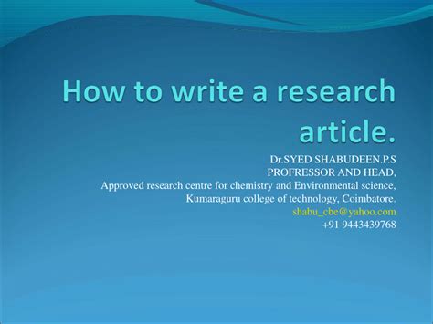 write  research article