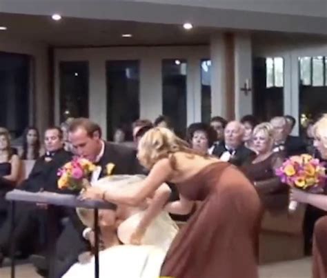 Bride Passes Out When Her Groom Whispers A Secret In Her Ear