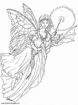 Coloring Fairy Pages Flower Library Clipart sketch template