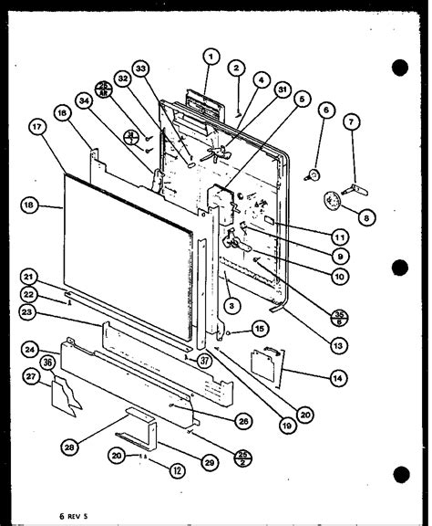 doorpanel diagram parts list  model dubpw amana parts dishwasher parts