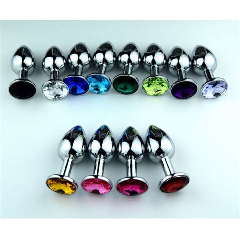 butt toy plug anal vaginal insert stainless steel metal jeweled stopper