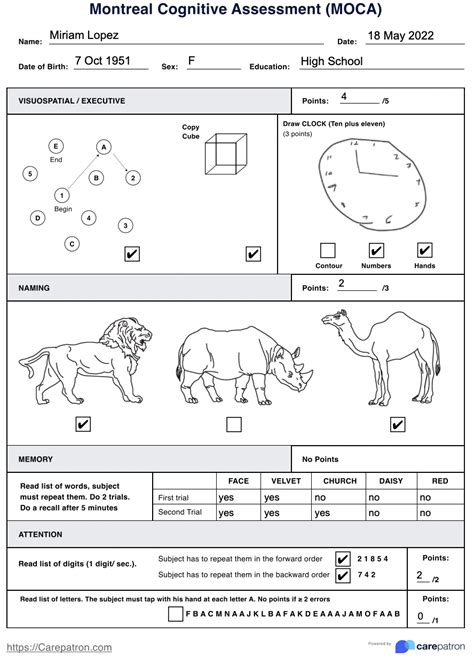 montreal cognitive assessment moca and example free pdf download