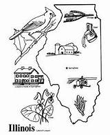 Illinois Coloring State Map Printables Bird Pages Outline States Wisconsin Il Print Usa Sheets Template Shape Go Popular sketch template