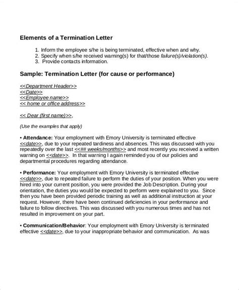 examples  termination letter templates   ms word
