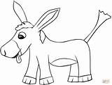 Coloring Donkey Cartoon Pages Drawing sketch template