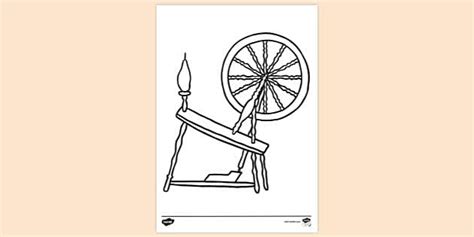 spinning wheel colouring sheet  kids creative resource