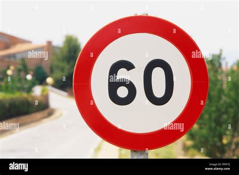 speed limit sign  kmh stock photo alamy