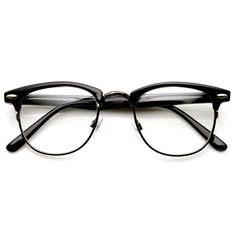 Classic Horn Rimmed Half Frame That Features Clear Lenses For A Sharp