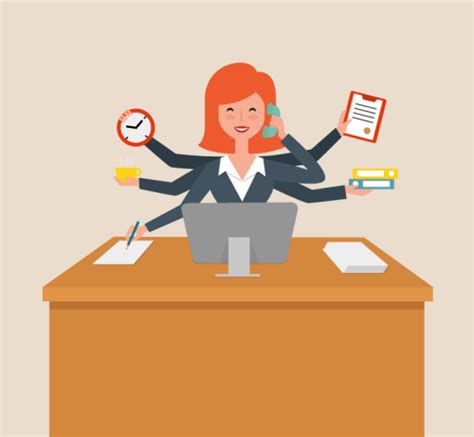 busy office ladies vector material download free vector 3d