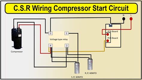 csr wiring compressor start circuit diagram split ac csr wiring youtube