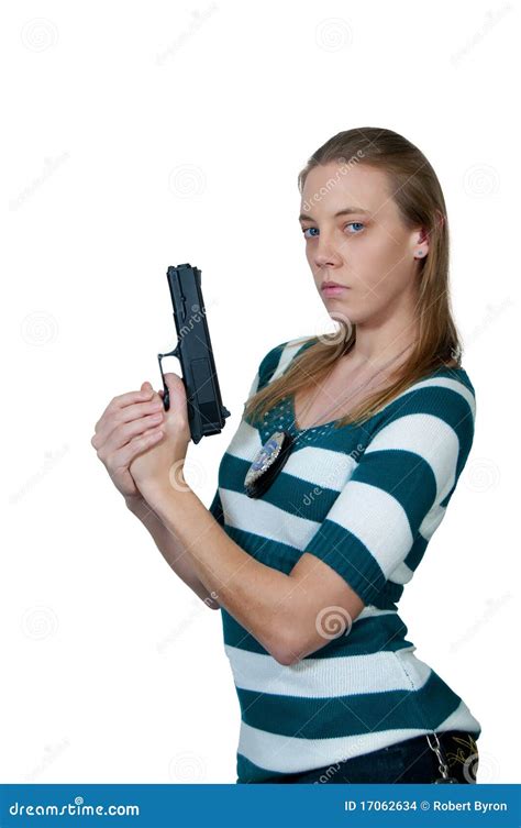 female detective stock photo image  caucasian dangerous