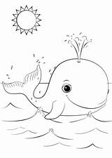 Whale Coloring Cartoon Cute Pages Whales Printable Drawing Da Killer Kids Colorare Sheets Animal Colouring Balena Supercoloring Printables Con Sea sketch template