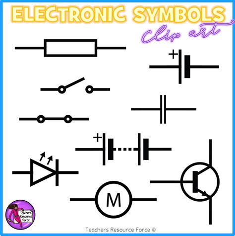 electronic components  circuit symbols clip art shoptrfone
