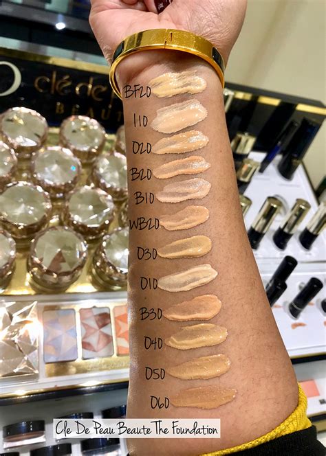 sneak peek cle de peau beaute  foundation swatches