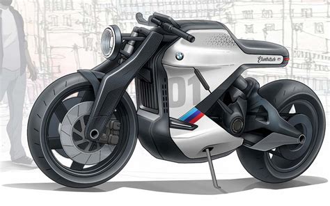bmw  electric cafe racer rendering  futuristic