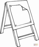 Easel Coloring Pages Class Colouring Drawing Printable Stool Clip Clipart sketch template