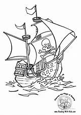 Ship Coloring Sunken Pages Pirate Getcolorings sketch template