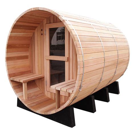 cedar barrel sauna  porch waja sauna