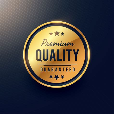 premium quality label  badge design  golden color   vector art stock