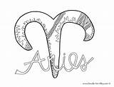 Coloring Zodiac Pages Signs Aries Alley Doodle Printable Color Getcolorings Popular sketch template
