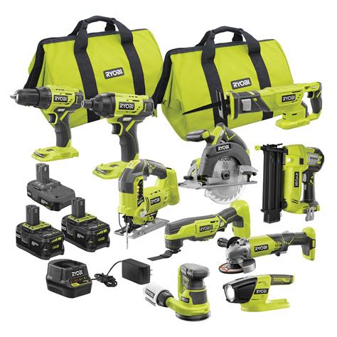 Ryobi One 18 Volt Cordless 10 Tool Combo Kit With 3 Batteries And