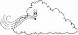 Viento Nubes Fenomenos Atmosfericos Cloud3 Bw sketch template