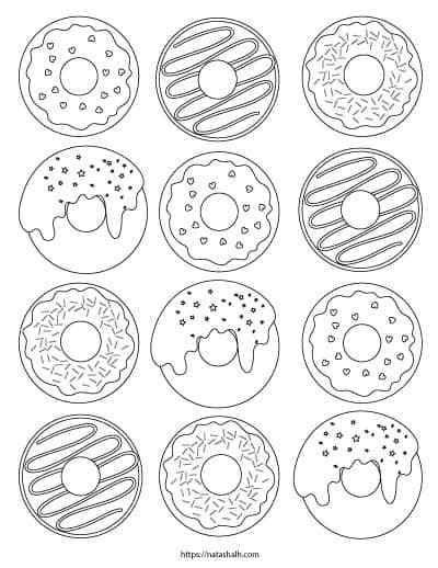 donut printable coloring page
