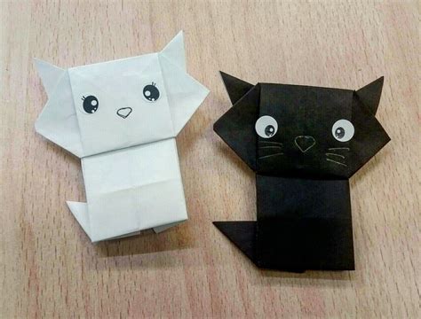 origami cats designed  kamikey folded  majomajo origami cat cat design fold cats