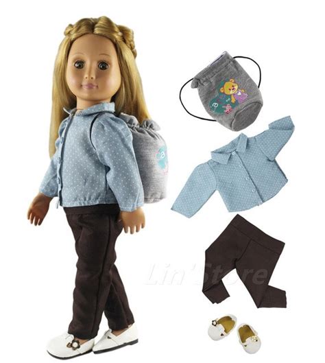 1 Set Doll Clothes Top Pants For 18 Inch American Girl Doll Casual
