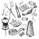 Tools Tricottare Raccolta Disegnati Cucito Strumenti Degli Mano Altamente Dettagliati Insieme Doodle sketch template