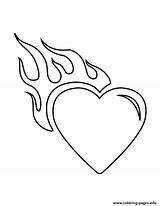 Heart Coloring Flames Flaming Stencil Printable Pages Drawing Print Easy Drawings Tattoo Hearts Info Simple Getdrawings Choose Board sketch template