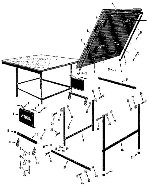 stiga table tennis table parts model  sears partsdirect