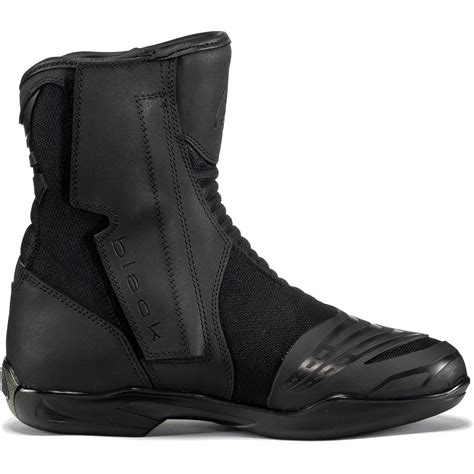 black pursuit wp touring motorcycle boots short leather mid waterproof