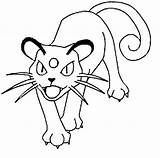 Pokemon Coloring Pages Mew Persian Color Persain Go Printable Sheets Getcolorings Popular sketch template