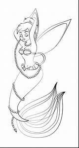 Coloring Mermaid Tinkerbell Pages Fairy Color Printable Emo Disney Print Christmas Mermaids Flying Kids Wings Rosetta Face Fairies Drawing Easy sketch template