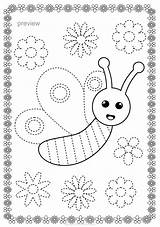 Trace Pages Color Motor Fine Arabe Jeux Worksheets Preschool Activities Skills Work Butterflies Coloriage Tracing Kids Kindergarten Printable Mignons Pre sketch template