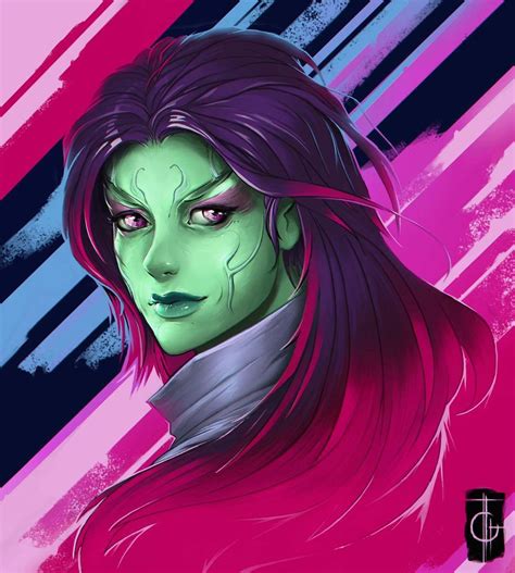 my guardians of the galaxy gamora fan art with images