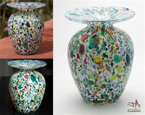 Multi Color Hand Blown Glass Vase
