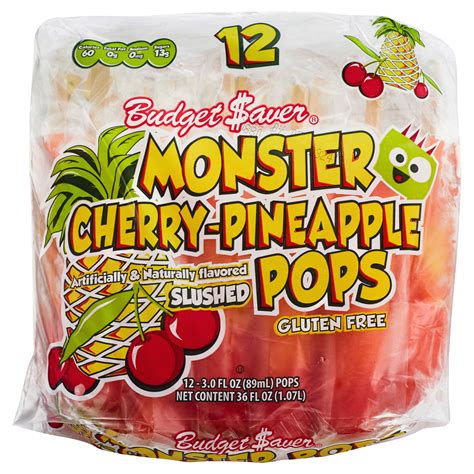 Budget Saver Monster Pop Cherry Pineapple 12 Ct Popsicles Meijer