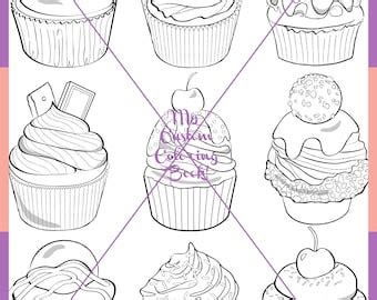 cupcake stand coloring page