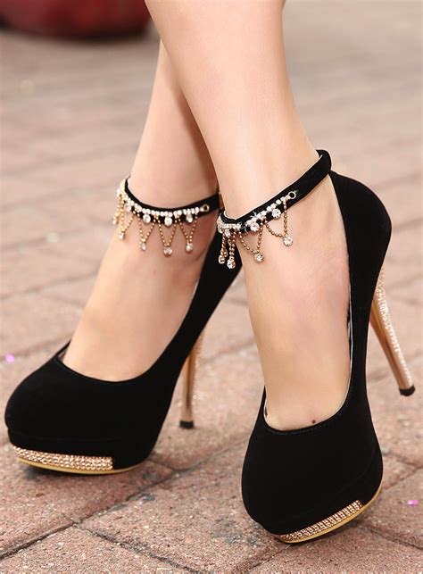 women high heeled shoes with metal heel and buckle tacones zapatos