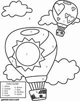 Coloring Pages Number Color Balloon Colors Learning Air Hot Worksheets Numbers Math Kids Preschool Kindergarten Games Sun Balloons Transportation Worksheet sketch template