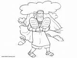 Coloring Moses Commandments Ten Tablets Pages Printable Two Kids Color sketch template